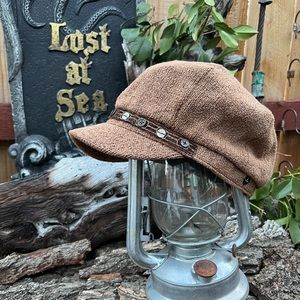 Simply Cute Brown Beaded Knit Hat